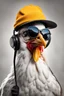Placeholder: Chicken with headset and sun glasses and cap