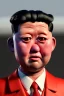 Placeholder: Waist up muppet Portrait, Kim Jong-un muppet doll, black suit, photo studio, red background, unreal engine 5, concept art, art station, god lights, ray tracing, RTX, lumen lighting, ultra detail, volumetric lighting, 3d.