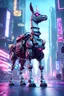 Placeholder: Expressively detailed and intricate 3d rendering of a hyperrealistic cyberpunk city, a close up shot of a cyborg llama walking down the street, dystopian, neon, side view, symetric, artstation: award-winning: professional portrait: fantastical: clarity: 16k: ultra quality: striking: brilliance: amazing depth: masterfully crafted.