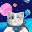 Placeholder: Cute cat in space