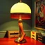 Placeholder: Color photography, HD, CGI, gaudy desk lamp which the lamp stem looks like a women's leg with fishnet stocking, movie poster, colorful movie still, 1940's aesthetic