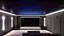 Placeholder: Generate an image of a sleek home cinema with a star-lined ceiling