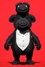 Placeholder: Waist up muppet Portrait, Kim Jong-un muppet doll, black suit, photo studio, red background, unreal engine 5, concept art, art station, god lights, ray tracing, RTX, lumen lighting, ultra detail, volumetric lighting, 3d.