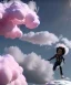 Placeholder: Ultra realistic clouds sky scene, wide angle, sweet childs. color smoke fog, free jumping flying, trinkets, monster hair, hair monster, jelly beans, balls, smile, happy, circus style, inflatable color clothing, extreme, wind, clouds sea, 20,000 feet altitude, stratosphere, soft color, highly detailed, unreal engine 5, ray tracing, RTX, lumen lighting, ultra detail, volumetric lighting, 3d, finely drawn, high definition, high resolution.