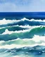 Placeholder: A sea the style of a watercolor drawing oil paint