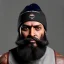 Placeholder: Dark Skin Ganesha, beard, angry, tattoo, strong man, beanie