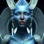 Placeholder: portriate of beautiful blue na'vi warrior,volumetric lighting, particals, intricate detail,realistc, close up