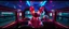Placeholder: bus driving happy 2d neon fluffy rat elf vampire scumbag in the style of Escher and Giger and Fallout 4, pinhole cam, airbrush 3d rendering, on tv screen:A five-second cinematic single take in a clean industrial presentation hall.