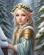 Placeholder: Young Snow Elf, digital art, hyper-detailed, light colors, 8k oil painting