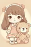 Placeholder: A cute soft doll with teddy bear outfits are good outline art