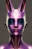 Placeholder: Medium Close Up Portrait, Front image. cyberpunk, rabbit mask, Chinese woman, pink long hair. latex, glossy suit. Pink, black, white, color. Dior style. Color background, photo studio. Avatar image, highly detailed, concept art, smooth, unreal engine 5, god rays, ray tracing, RTX, lumen lighting, ultra detail, volumetric lighting, 3d, finely drawn, high definition, high resolution.