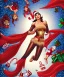 Placeholder: woman elve. Christmas scene. poster. marvel comic.