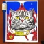 Placeholder: british shorthair cat, detailed, pattern, manga, "naruto", Masashi Kishimoto, anime, ninja, jujitsu