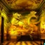 Placeholder: A yellow palace with glowing light dragons painted by Michelangelo di Lodovico Buonarroti Simoni