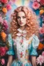 Placeholder: Realistic Photography beautiful Alice in wonderland, boheme chic outfit adorned with flowers, vibrant colors,photography inspired, soft pastels, brush strokes, ethereal, digital photography, beautiful and intricate patterns, delicate curls, rainbows, playful, stylish, high contrast, striking shadows, fantastical elements, modern twist, retro vibes, lively and energetic, surrealistic elements, kaleidoscopic patterns, dreamlike atmosphere, whimsical, effervescent, contemporary flair, eye-catching