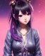 Placeholder: Detailed cute anime Kunoichi Christmas girl, purple hair buns, purple bangs, Christmas style colours, intricate details, full body portrait, keep head in frame, slight smile, black Japanese motif, concept art, highly detailed, digital painting, concept art, sharp focus, illustration, art by Yoji Shinkawa, WLOP and greg rutkowski and alphonse mucha and artgerm and yanjun Chen and Junji ito and Makoto Shinkai, HDR, octane render