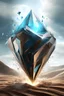 Placeholder: Diamond elemental rising from the ground, swirling falling windswept dirt blowing off the humanoid spirit rising, 3d digital concept art