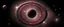 Placeholder: a burgundy dwarf star surrounded by hundreds of defined random sized rings made of small stones and fine particulates