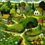 Placeholder: A garden in a small green town painted by Edward Hicks