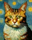 Placeholder: Portrait of a cat by Van Gogh