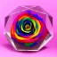 Placeholder: transparent multicolor crystal rose