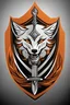 Placeholder: Stylized Emblem of sword, shield, fox tail. Orange, black, white, RWBY animation style