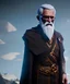 Placeholder: Old man Odin in a black cape and a black eyepatch, magnificent, majestic, Realistic photography, incredibly detailed, ultra high resolution, 8k, complex 3d render, cinema 4d.