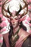 Placeholder: Pink hair spring cherry blossom Eladrin Male antlers druid beard