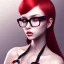 Placeholder: girl, glasses, red hair, very detailed