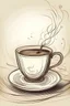 Placeholder: advertising background with a sketch of coffee