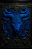 Placeholder: goliat, in an accurate revenge scheme,Dramatic, dark and moody, real 3d inspired style, with intricate details and a sense of mystery blue wood background, 16k