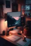 Placeholder: cozy vibes art computer desk