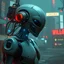 Placeholder: robot, dystopia, cyberpunk aesthetic, alien