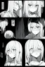 Placeholder: emotionless, numb, heartbroken, black and white, anime girl with dark black background