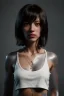 Placeholder: Ultra Realistic image, 25 years old brunette woman, Madrid, portrait, small stature, small chest, yakuza body tattoo, vibrant color, highly detailed, art stations, concept art, smooth, unreal engine 5, god rays, ray tracing, RTX, lumen lighting, ultra detail, volumetric lighting.