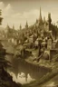 Placeholder: a Victorian era photograph of an elven city