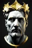 Placeholder: Ultra Realistic image, Roman sculpture, white marble material, Lionel Messi, gold Laurel leaves wreath, renaissance ornaments, one gold star in heart, marble and gold ornaments background, chisel style, waist up portrait, emperor style, epic, celestial, cinematic lighting, God light, god rays, 4k resolution, smooth details, ornate details, soft lighting, unreal engine 5, art station, substance 3d.