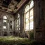 Placeholder: abandoned, two story building, crumbling, debris, weeds, overtaken by nature, 8k resolution, high-quality, elaborate, fine-detail, intricate, baroque, detailed matte, digital art, volumetric lighting, illustration, 3D octane render, brian froud, howard lyon, selina french, anna dittmann, annie stokes, lisa parker, greg rutowski