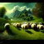 Placeholder: Epic Drawing of scenery with sheep of The LOTR estilo Van Gogh 4k