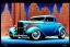 Placeholder: a true-to-life 1932 ford coupe deluxe, centered, intricate, extreme detailed, photorealism, center view, city background, pivot on ford, pen and color marker, painting by cheryl kelley