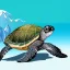 Placeholder: turtle and iceberg and penguin