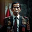 Placeholder: Joko Widodo The president of Republic Indonesia in militiary cyberpunk style