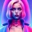 Placeholder: blonde woman, purpurin, minimal latex dress, oversize velvet coat, gradient color, BLUE, PINK, CYAN, neon, insanely detailed, 16k resolution, perfect eyes, cinematic smooth, intricate detail