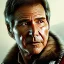 Placeholder: 8K space background with stunning photo realistic detailed head to waist portrait of harrison ford as han solo in star wars with photo realistic short hair by Thiago Moura Januário, Sam Spratt, Yi Fan, Houston Sharp, Matija Obrovac, Sharp focus, brown eyes, weathered skin,space jacket from star wars, photo realistic digital painting, octane render, intricate
