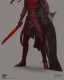 Placeholder: Red Tiefling with demonic broken sword, hellfire