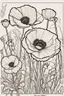Placeholder: poppy flower picture coloring page with decorative border around edges