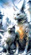 Placeholder: sketch-style painting high quality of a dragon art by Yoji Shinkawa and Valeria Burzo large bats in the background destroyed city budlings babies' in heaven