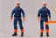 Placeholder: Mike pence g.i. joe toy figure With a Laser gun space force Blue fabric uniform, fluorescent orange, black Moonboots, rocketship