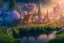 Placeholder: Immersive​ fantasy elven town city in the deep forest with ancient elder tree beautiful blossom nature river 4k full hd