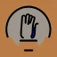 Placeholder: a simple logo of an hand with thumb up, line, flat, vector icon